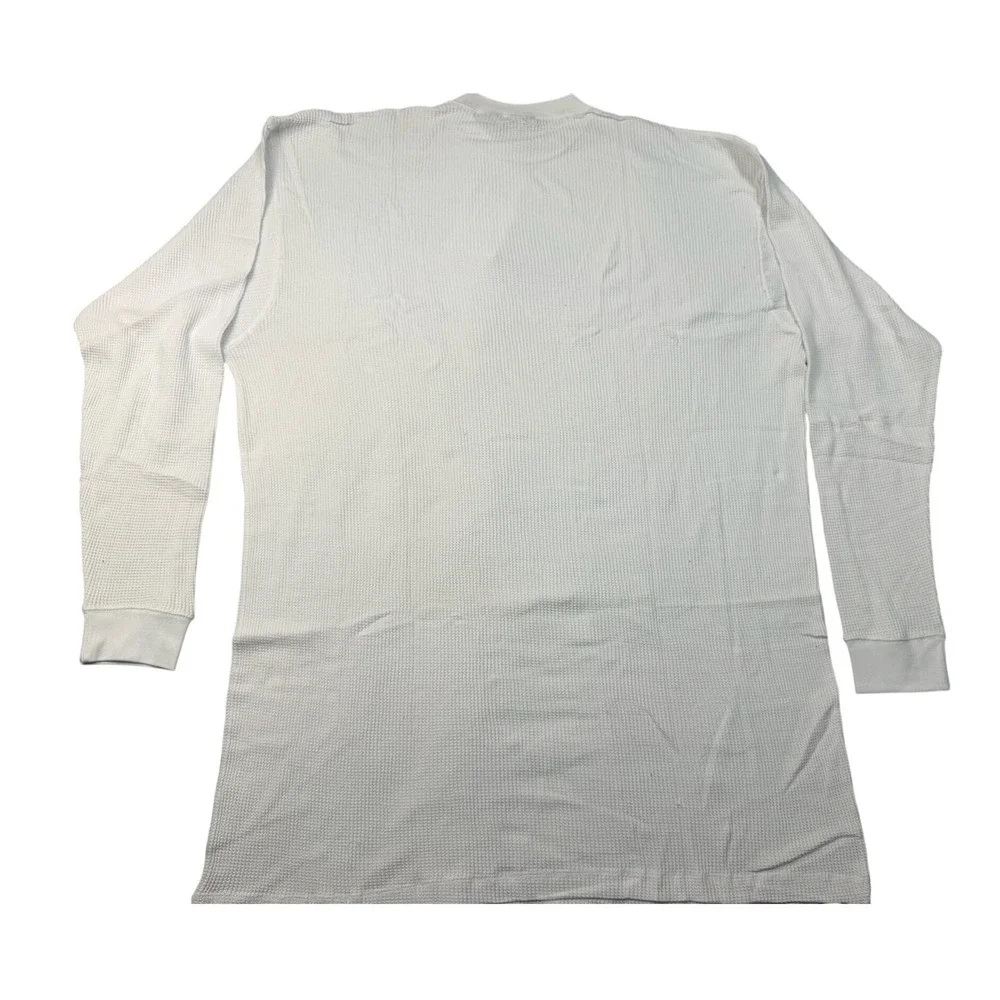 VTG BAT Big Time Clothing Mens 3X White Thermal Long Sleeve‎ Shirt 100% Cotton